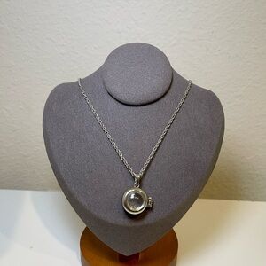 Sterling Silver Clear Globe Pendant Necklace - Women Jewelry
